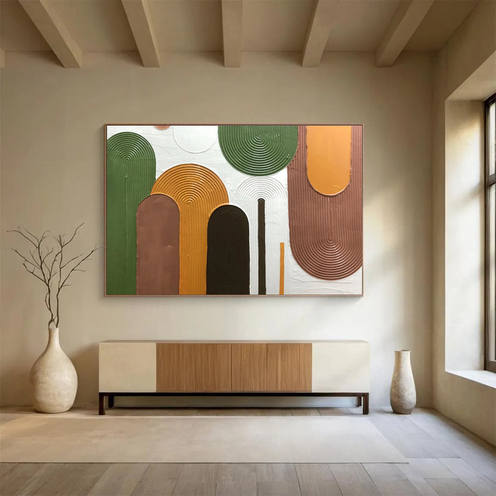Grand Abstract Hand - Painted Textured Canvas for Dining Room & Office DKH593