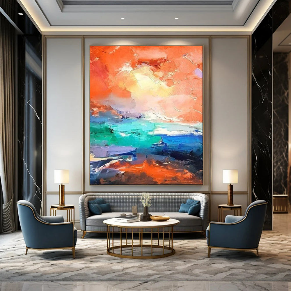 Large-Scale Textured Abstract Wall Art for Office & Loft LargeART2114