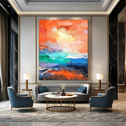 Large-Scale Textured Abstract Wall Art for Office & Loft LargeART2114