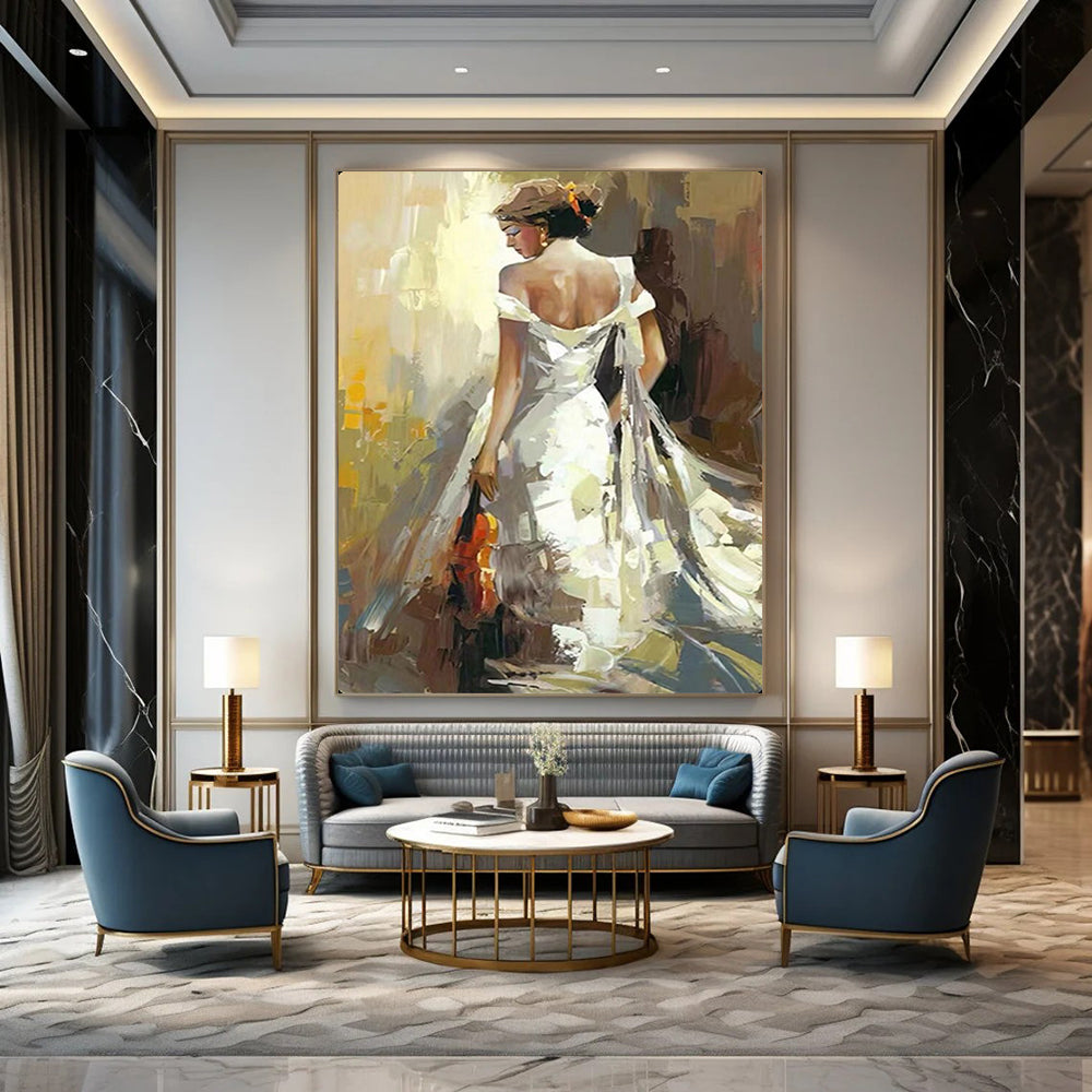 Oversized Hand-Painted Abstract Canvas for Bedroom & Office LargeART2175