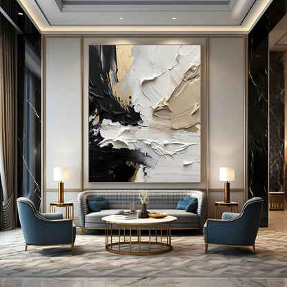 Handmade Large-Scale Abstract Art: Textured Excellence for Dining Room & Hallway DTP301