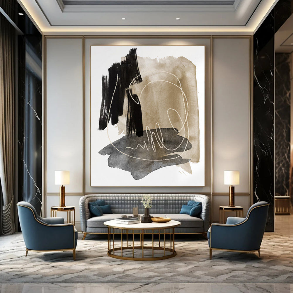 Airy Textured Abstract Canvas for Hallway & Dining Room DKH0969
