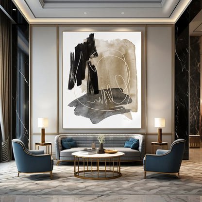 Airy Textured Abstract Canvas for Hallway & Dining Room DKH0969