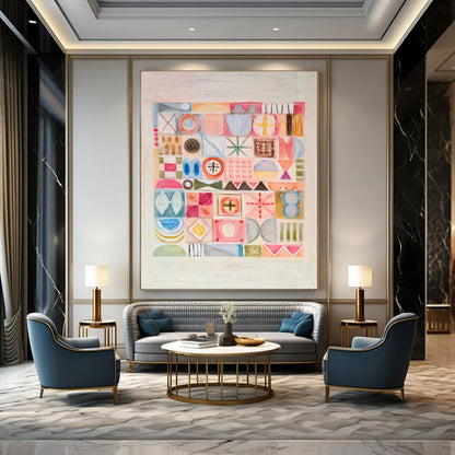 Hand-Painted Bespoke Abstract Canvas for Hallway & Hotel LargeART1849