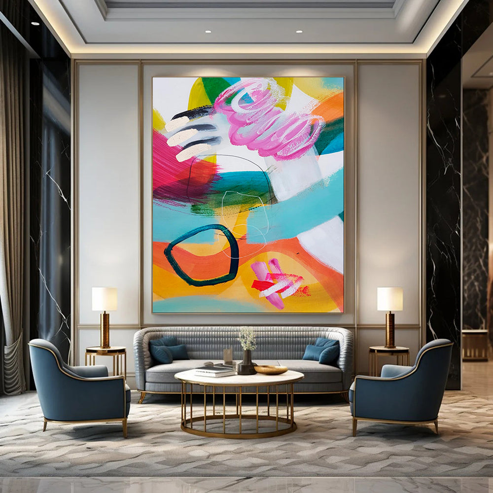 Custom Hand-Painted Abstract Painting for Bedroom & Hallway LargeART1824