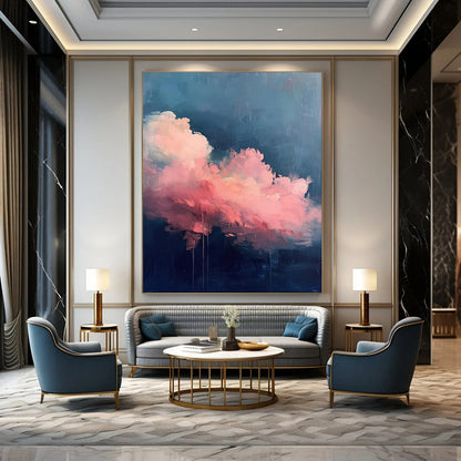 Ethereal & Light-Filled Hand-Painted Custom Abstract Painting for Bedroom & Dining Room LargeART1976