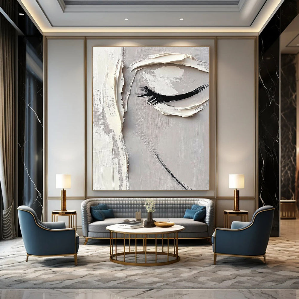 Contemporary large hand-painted abstract art featuring vibrant colors and dynamic shapes enhancing modern interiors with artistic flair. DLZ1769