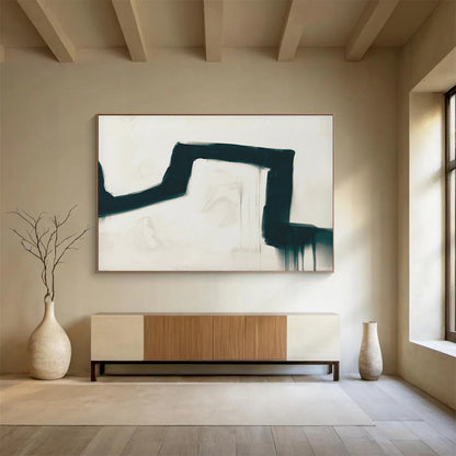 Dramatic Black Stroke - Edgy Entryway Art DLZ115