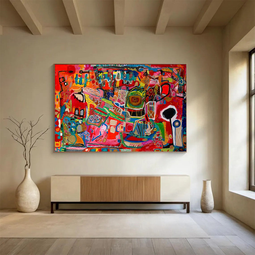 Alluring Oversized Abstract Painting for Hotel Lobby & Hallway LargeART1680