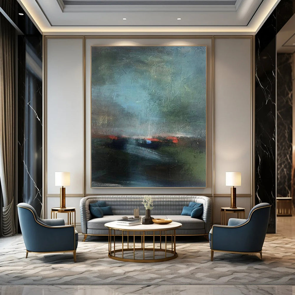 Large - Sized Captivating Hand - Painted Textured Abstract Canvas for Hallway & Entryway DKH1408