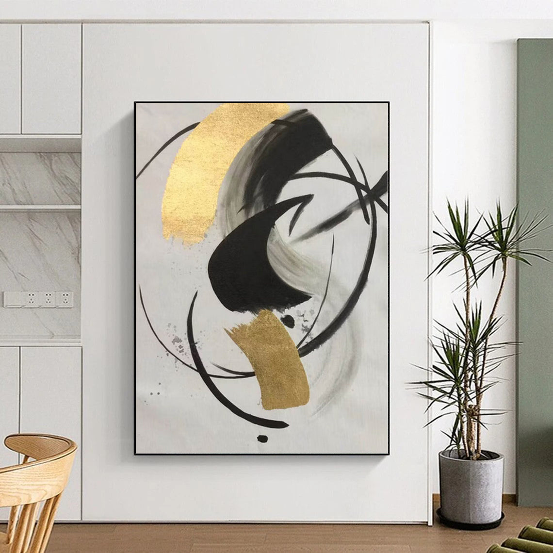 Immense Made-to-Order Abstract Painting for Home Music Practice Room Feature Walls