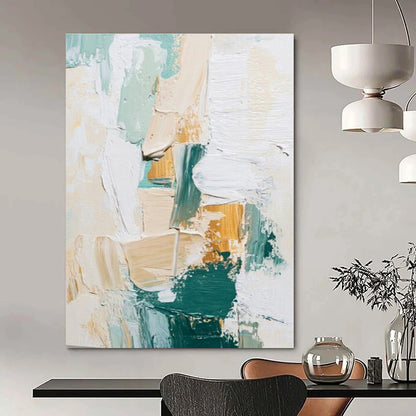 Huge Hand-Painted Contemporary Abstract Canvas for Office Waiting Areas