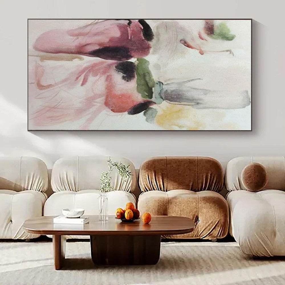 Huge Hand-Painted Contemporary Abstract Painting for Family Home Sunrooms