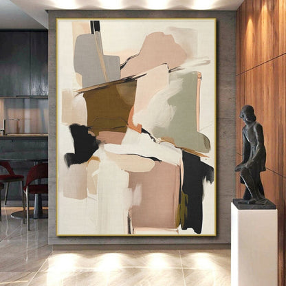 Large Custom Modern Abstract Art for Dining Room Decor in Contemporary Interiors