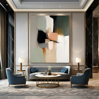 Oversized Hand-Painted Contemporary Abstract Canvas for Children's Museum Interactive Exhibits