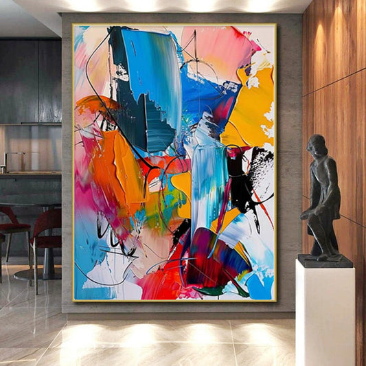 Giant Abstract Art for Greenhouse Propagation Stations - Hand-Painted Acrylic on Canvas