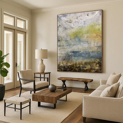 Colossal Made-to-Order Abstract Wall Art for Reading Nook Alcove