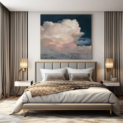 Hand-Painted Bespoke Abstract Mural for Bedroom & Hotel Poolside Cabanas