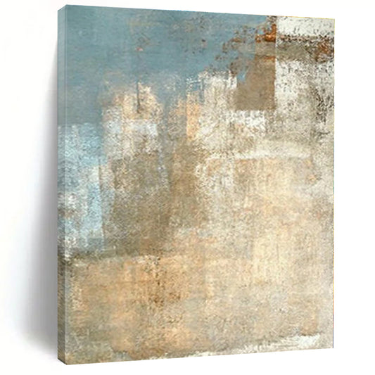 Enormous Abstract Art Nouveau Hand-Painted Canvas for Greenhouse Growth Wall