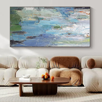 Large Abstract Canvas for Outdoor Cabana Lounges - Custom Weather-Resistant Acrylic