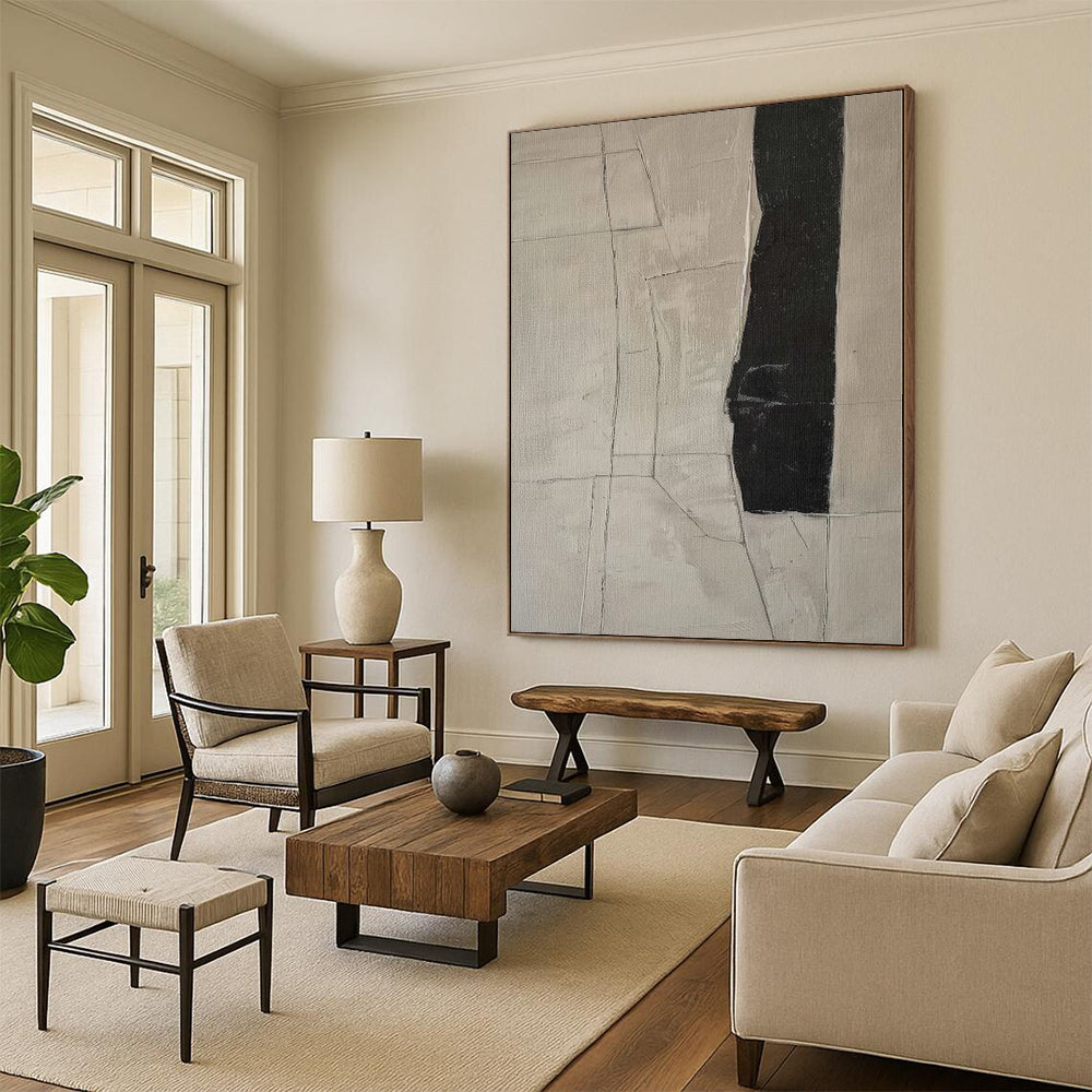 Immense Hand-Painted Abstract Wall Art for Home Craft Room Feature Walls