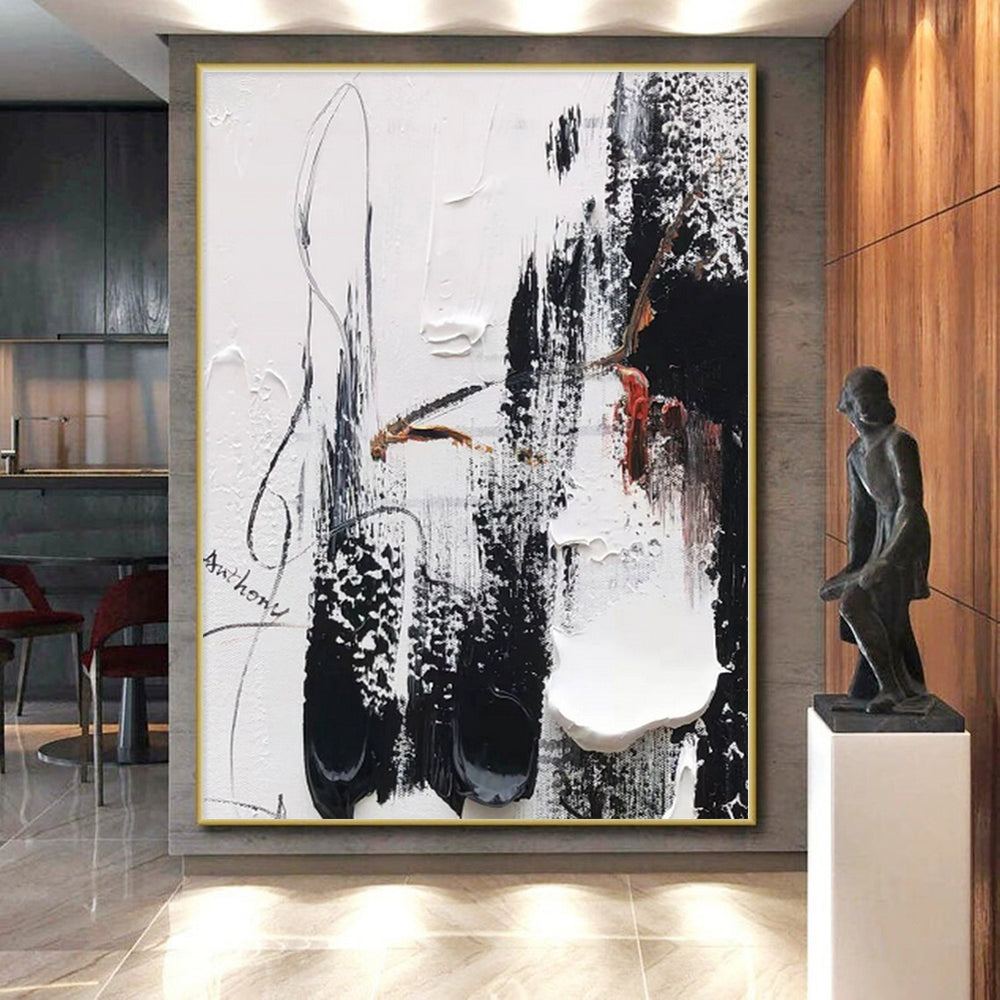 Large-Scale Oversized Hand-Painted Abstract Painting for Home Wine Cellar Tasting Wall