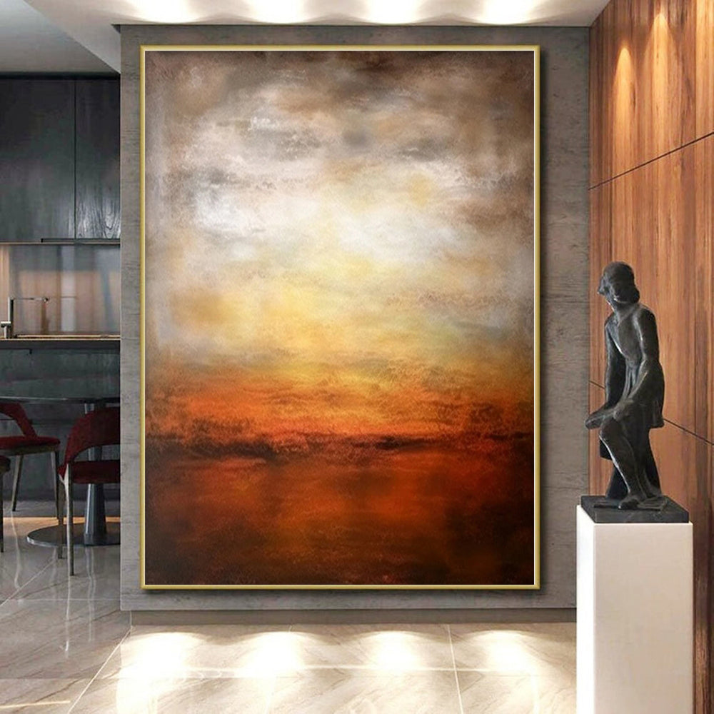 Immense Hand-Painted Abstract Art for Home Gym Mirror Walls