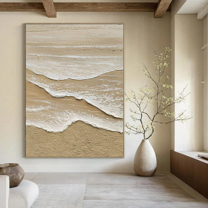 Hand-Painted Grand-Scale Abstract Canvas for Family Living Room Feature Walls
