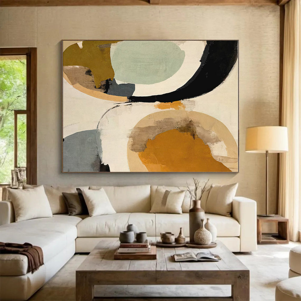 Monumental Modern Abstract Canvas for Contemporary Nursery Changing Table Wall
