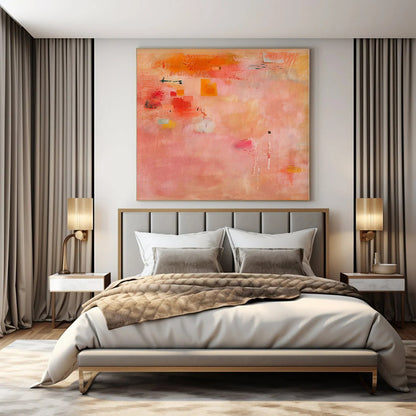 Custom Hand-Painted Abstract Mural for Living Room and Hotel Outdoor Terraces