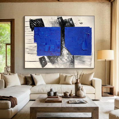 Oversized Custom Abstract Painting for Home Wine Cellar Barrel Racking and Tasting Areas