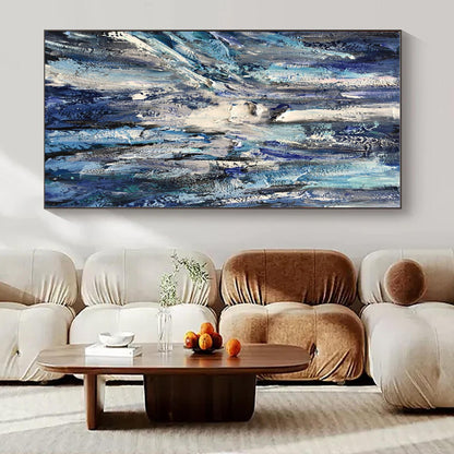 Oversized Custom Hand-Painted Abstract Painting for Office and Hotel Executive Suites