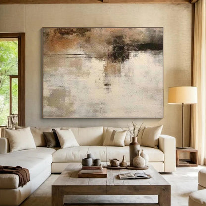 Giant Hand-Painted Abstract Art for Basement Entertainment Areas