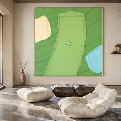 Custom Hand-Painted Abstract Canvas for Bedroom and Office