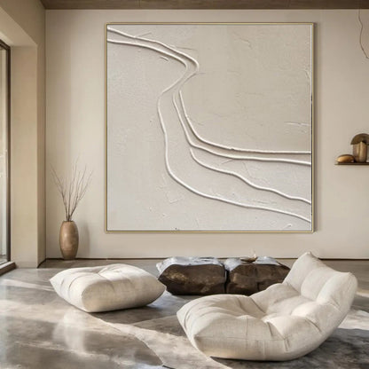 Colossal Hand-Painted Contemporary Abstract Canvas for Family Home Entry Foyers