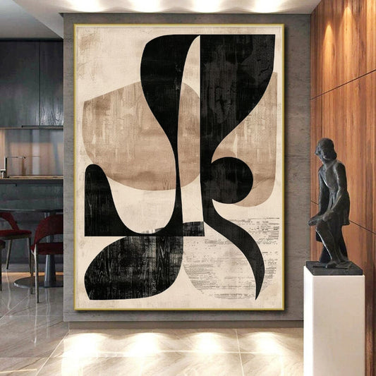 Gigantic Custom Abstract Canvas for Attic Living Space Feature Wall