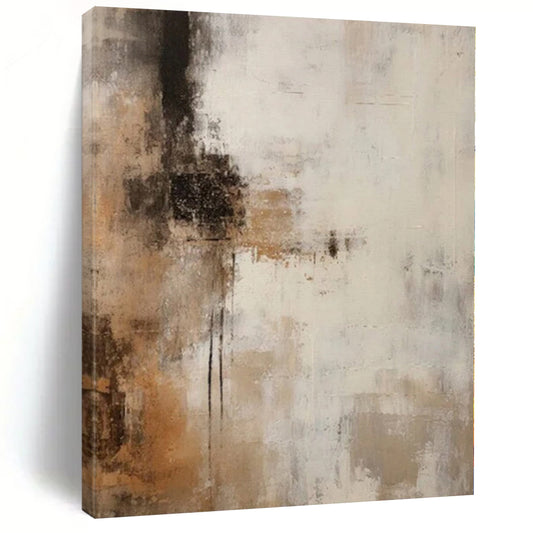 Zen Garden-Inspired Hand-Painted Abstract Canvas for Serene Dining Rooms