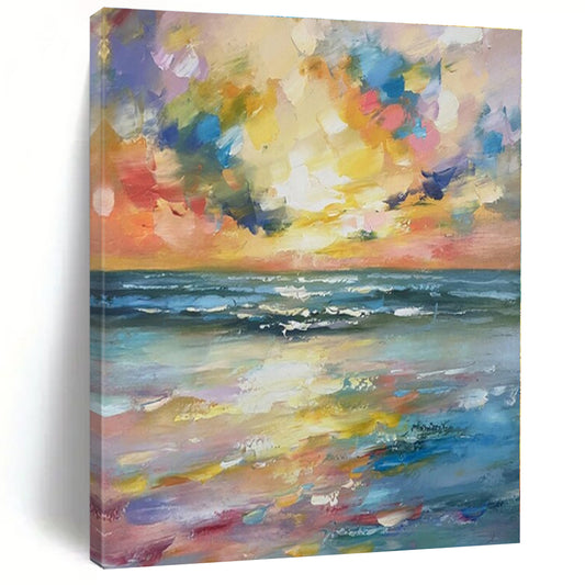 Custom Hand-Painted Abstract Mural for Bedroom & Hotel Poolside Cabanas