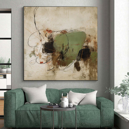 Colossal Abstract Tribal Hand-Painted Wall Art for Home Craft Room Creation Wall
