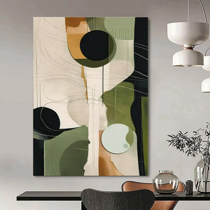 Large-Scale Hand-Painted Contemporary Abstract Mural for Office Hallways