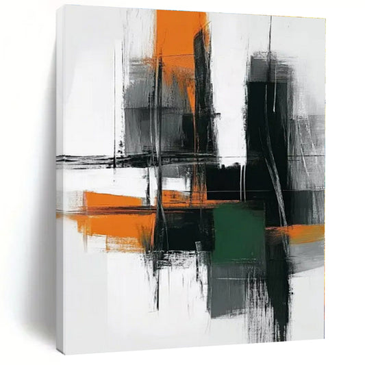 Tropical Oasis Hand-Painted Abstract Canvas for Beachy Bedrooms