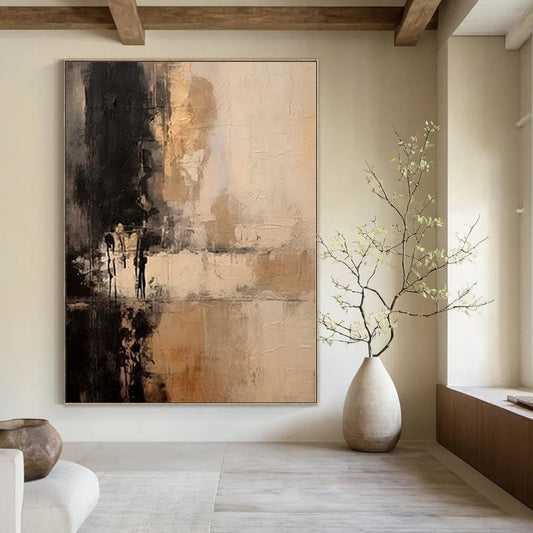 Extra-Vast Hand-Painted Modern Abstract Mural for Bedroom Bay Windows