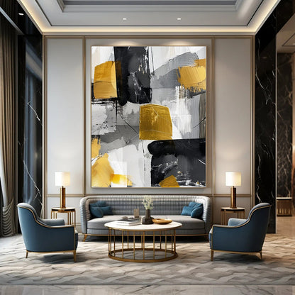 Extra-Huge Hand-Painted Modern Abstract Artwork for Office Boardrooms