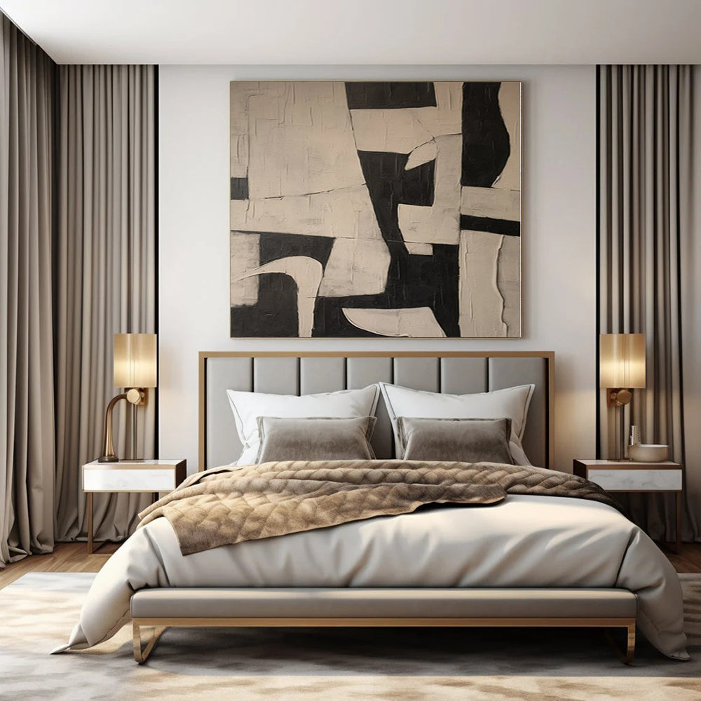 Immense Hand-Painted Abstract Wall Art for Co-Living Space Common Areas