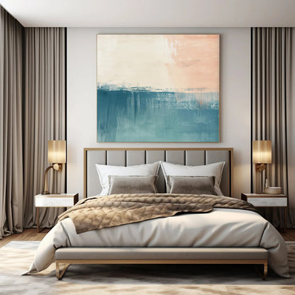 Large-Scale Hand-Painted Abstract Canvas for Dining Room and Hotel Wine Cellars