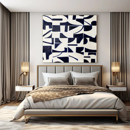 Custom Hand-Painted Abstract Canvas for Bedroom and Office