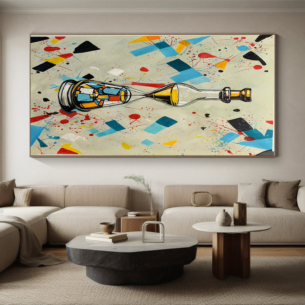 Super-Sized Hand-Painted Abstract Painting for Greenhouse Plant Shelf Wall