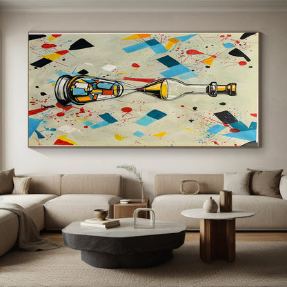 Super-Sized Hand-Painted Abstract Painting for Greenhouse Plant Shelf Wall