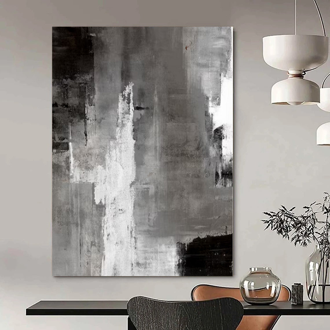 Huge Hand-Painted Contemporary Abstract Painting for Living Room Above Sofa Headers