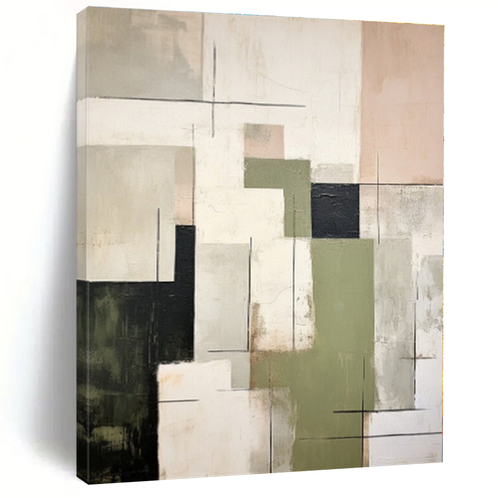 Oversized Personalized Abstract Painting for Home Office Zoom Background Wall